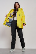Купить Горнолыжный костюм женский зимний желтого цвета 03331J, фото 13
