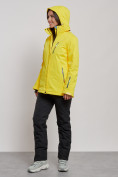 Купить Горнолыжный костюм женский зимний желтого цвета 03331J, фото 7