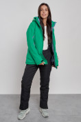 Купить Горнолыжный костюм женский зимний зеленого цвета 03350Z, фото 12