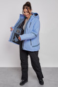 Купить Горнолыжный костюм женский большого размера зимний фиолетового цвета 03382F, фото 9