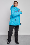 Купить Горнолыжный костюм женский большого размера зимний голубого цвета 03382Gl, фото 7