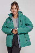 Купить Горнолыжный костюм женский большого размера зимний зеленого цвета 03382Z, фото 12