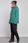Купить Горнолыжный костюм женский большого размера зимний зеленого цвета 03382Z, фото 2