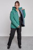 Купить Горнолыжный костюм женский большого размера зимний зеленого цвета 03382Z, фото 9
