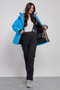 Купить Горнолыжный костюм женский большого размера зимний синего цвета 03507S, фото 12
