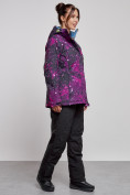 Купить Горнолыжный костюм женский большого размера зимний бордового цвета 03517Bo, фото 3