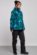 Купить Горнолыжный костюм женский большого размера зимний синего цвета 03517S, фото 3