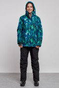 Купить Горнолыжный костюм женский большого размера зимний синего цвета 03517S, фото 5