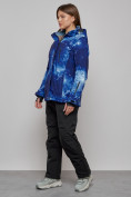 Купить Горнолыжный костюм женский большого размера зимний темно-синего цвета 03517TS, фото 2
