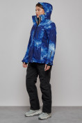 Купить Горнолыжный костюм женский большого размера зимний темно-синего цвета 03517TS, фото 6