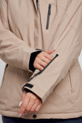 Купить Горнолыжный костюм женский большого размера зимний бежевого цвета 03936B, фото 8