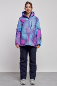 Купить Горнолыжный костюм женский большого размера зимний фиолетового цвета 03936F, фото 2