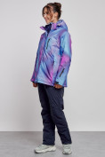 Купить Горнолыжный костюм женский большого размера зимний фиолетового цвета 03936F, фото 3