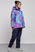 Купить Горнолыжный костюм женский большого размера зимний фиолетового цвета 03936F, фото 4
