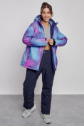 Купить Горнолыжный костюм женский большого размера зимний фиолетового цвета 03936F, фото 7