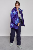 Купить Горнолыжный костюм женский большого размера зимний синего цвета 03936S, фото 6