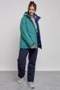 Купить Горнолыжный костюм женский большого размера зимний зеленого цвета 03936Z, фото 6