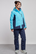 Купить Горнолыжный костюм женский большого размера зимний голубого цвета 03960Gl, фото 2