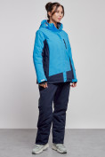Купить Горнолыжный костюм женский большого размера зимний синего цвета 03960S, фото 3
