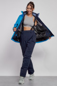 Купить Горнолыжный костюм женский большого размера зимний синего цвета 03960S, фото 8