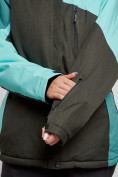 Купить Горнолыжный костюм женский большого размера зимний бирюзового цвета 03963Br, фото 6