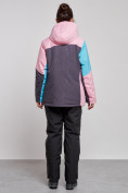 Купить Горнолыжный костюм женский большого размера зимний розового цвета 03963R, фото 4