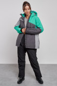 Купить Горнолыжный костюм женский большого размера зимний зеленого цвета 03963Z, фото 6