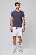Купить Летние шорты трикотажные мужские белого цвета 050620Bl, фото 2