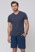 Купить Летние шорты трикотажные мужские темно-синего цвета 050620TS, фото 2