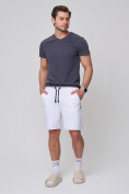 Купить Летние шорты трикотажные мужские белого цвета 050620Bl, фото 5