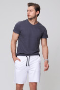 Купить Летние шорты трикотажные мужские белого цвета 050620Bl