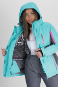 Купить Горнолыжная куртка женская бирюзового цвета 052001Br, фото 11