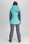 Купить Горнолыжная куртка женская бирюзового цвета 052001Br, фото 4