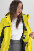 Купить Горнолыжная куртка женская желтого цвета 052001J, фото 14