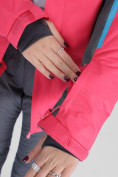 Купить Горнолыжная куртка женская малинового цвета 052001M, фото 11