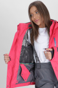 Купить Горнолыжная куртка женская малинового цвета 052001M, фото 13