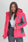 Купить Горнолыжная куртка женская малинового цвета 052001M, фото 8