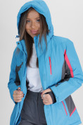 Купить Горнолыжная куртка женская синего цвета 052001S, фото 12