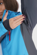 Купить Горнолыжная куртка женская синего цвета 052001S, фото 15
