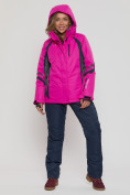 Купить Горнолыжная костюм женский большого размера розового цвета 052012R, фото 2