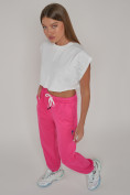 Купить Джоггеры спортивные трикотажные женские розового цвета 053R, фото 10