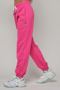 Купить Джоггеры спортивные трикотажные женские розового цвета 053R, фото 13