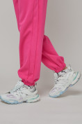 Купить Джоггеры спортивные трикотажные женские розового цвета 053R, фото 17