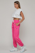 Купить Джоггеры спортивные трикотажные женские розового цвета 053R, фото 2