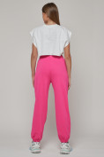 Купить Джоггеры спортивные трикотажные женские розового цвета 053R, фото 4