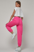 Купить Джоггеры спортивные трикотажные женские розового цвета 053R, фото 9