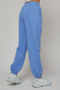 Купить Джоггеры спортивные трикотажные женские синего цвета 053S, фото 13