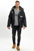 Купить Молодежная зимняя куртка мужская черного цвета 059Ch, фото 7