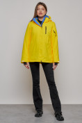 Купить Горнолыжная куртка женская зимняя желтого цвета 05J, фото 11