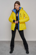 Купить Горнолыжная куртка женская зимняя желтого цвета 05J, фото 18